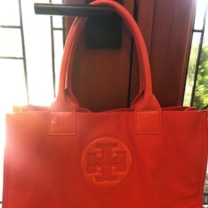 Tory Burch Ella Nylon Patent Leather Tote